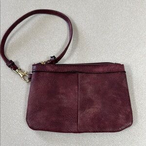 Wilsons Leather Red-Brown Clutch Wristlet